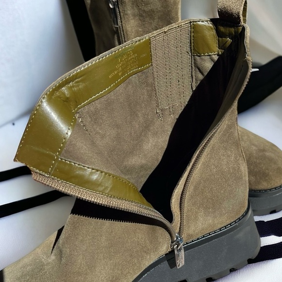 🌻NEW Vince Camuto Army Green Suede Chelsea Boot with Platform Sole Size 7.5 - Picture 8 of 12